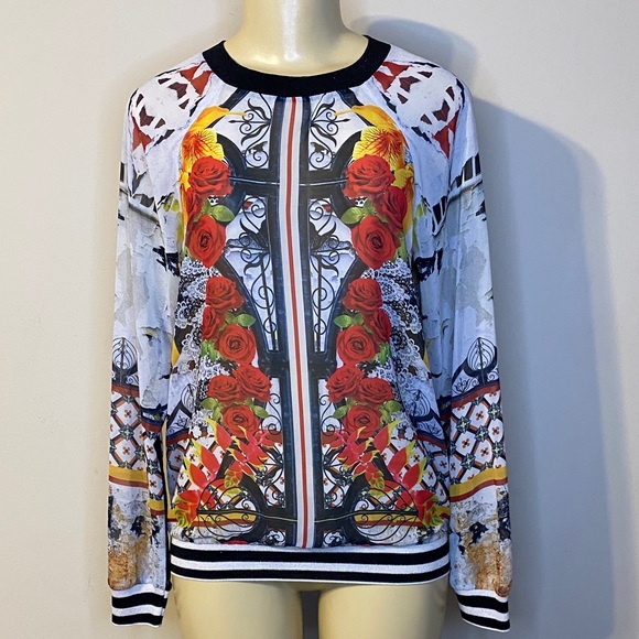 Clover Canyon Multicolor Graphic Long Sleeve Blouse Size XS - Picture 3 of 8